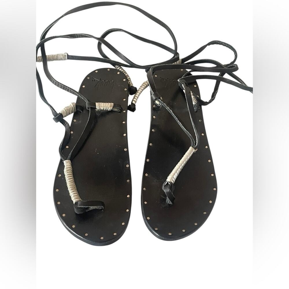 Beek The Crane sandals in black and silver Size:6